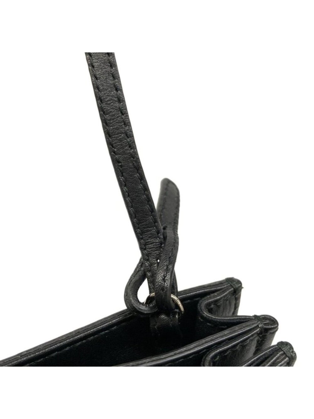 Balenciaga Shoulder Bag Navy Pochette Black Leather - Picture 11 of 15